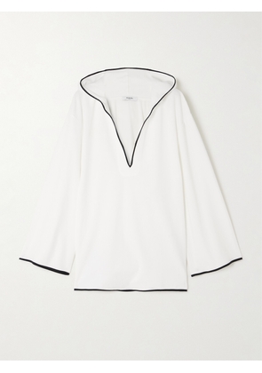 Marysia - Hooded Crepe-trimmed Scalloped Terry Tunic - White - x small,small,medium,large