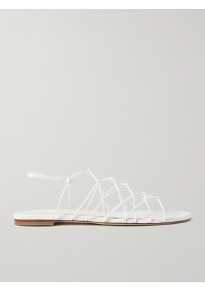STAUD - Gio Knotted Elastic And Leather Sandals - White - IT36,IT36.5,IT37,IT37.5,IT38,IT38.5,IT39,IT39.5,IT40,IT41,IT42