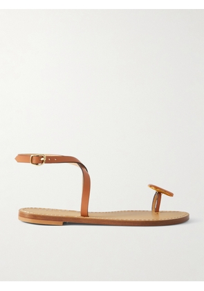 AMANU - The Kigali Agate-embellished Leather Sandals - Brown - US4,US5,US6,US7,US8,US9,US10,US11,US12