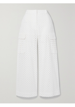 Zimmermann - Matchmaker Broderie Anglaise Cotton Wide-leg Pants - White - 00,1,2,3,4