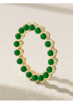 L’Atelier Nawbar - Atoms 18-karat Gold Diamond And Enamel Ring - Green - 6,7