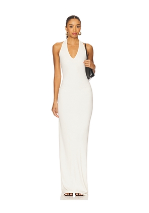 Eterne Halter Maxi Dress in Cream. Size L. Also in S, XL.