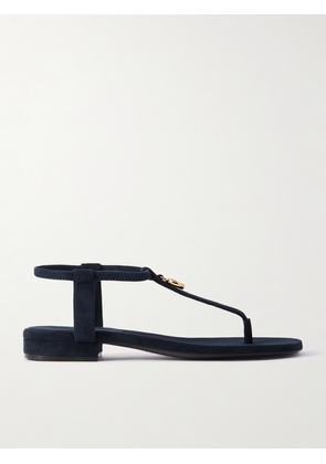 Loro Piana - Mindil Embellished Suede Sandals - Blue - IT35.5,IT36,IT36.5,IT37,IT37.5,IT38,IT38.5,IT39,IT39.5,IT40,IT40.5,IT41