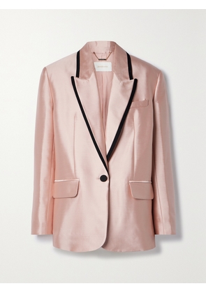Zimmermann - Matchmaker Grosgrain-trimmed Wool And Silk-blend Duchesse-satin Blazer - Pink - 00,1,2,3,4