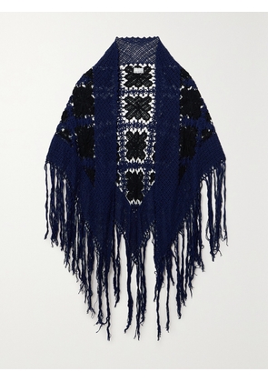 Miguelina - + Net Sustain Crocheted Cotton Wrap - Black - One size