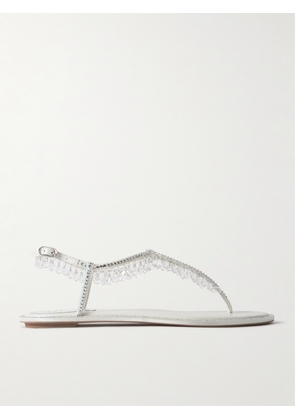 René Caovilla - Chandelier Crystal-embellished Satin Sandals - White - IT35,IT36,IT36.5,IT37,IT37.5,IT38,IT38.5,IT39,IT39.5,IT40,IT40.5,IT41,IT42