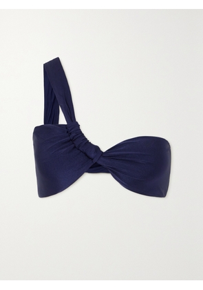 Cult Gaia - Charmaine Asymmetric Metallic Bandeau Bikini Top - Blue - xx small,x small,small,medium,large,x large