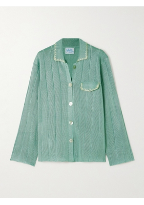 Calle Del Mar - Ribbed-knit Shirt - Blue - x small,small,medium,large,x large