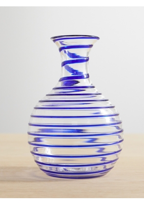 Yali Glass - A Filo Striped Glass Carafe - Blue - One size