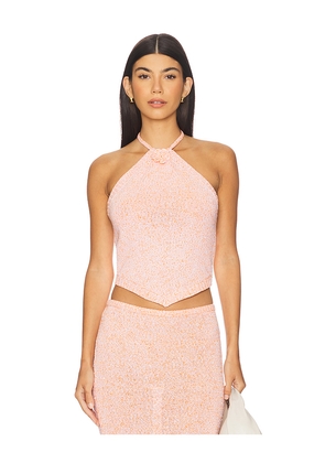 ASTA RESORT Teresa Scarf Top in Peach. Size L. Also in XS, M, XL.