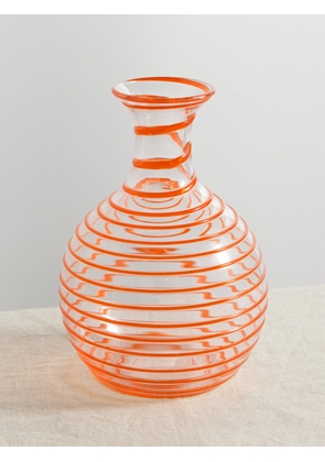 Yali Glass - A Filo Striped Glass Carafe - Orange - One size
