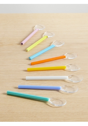Yali Glass - Primavera Set Of Eight Glass Gelato Spoons - Multi - One size