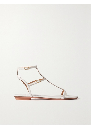 Aquazzura - Ponza Croc-effect Leather Sandals - White - IT35,IT36,IT36.5,IT37,IT37.5,IT38,IT38.5,IT39,IT39.5,IT40,IT40.5,IT41,IT42
