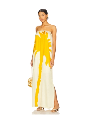 Eugenia Fernandez Palmarie Dress in Ivory,Mustard. Size L. Also in M.