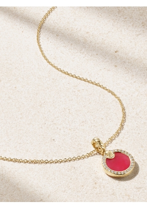 David Yurman - Petite Elements 18-karat Gold, Rhodonite And Diamond Necklace - One size