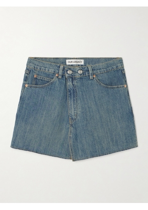 Our Legacy - Cover Frayed Denim Mini Skirt - Blue - EU 32,EU 34,EU 36,EU 38,EU 40,EU 42