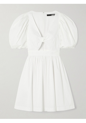 ROTATE BIRGER CHRISTENSEN - Tie-front Cutout Organic Cotton-blend Mini Dress - White - DK32,DK34,DK36,DK38,DK40,DK42