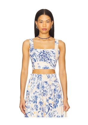 Agua Bendita Kosia Crop Top in White. Size L. Also in S.