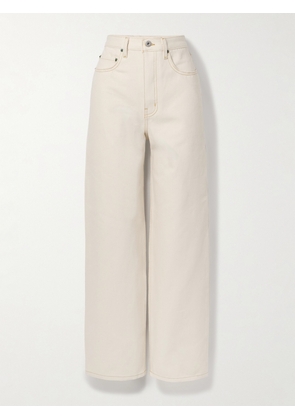 INTERIOR - The Ty High-rise Wide-leg Jeans - Ecru - 24,25,26,27,28,29,30