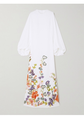 Costarellos - Zinnia Embroidered Crepe Gown - Off-white - FR 34,FR 36,FR 38,FR 40,FR 42,FR 44,FR 46