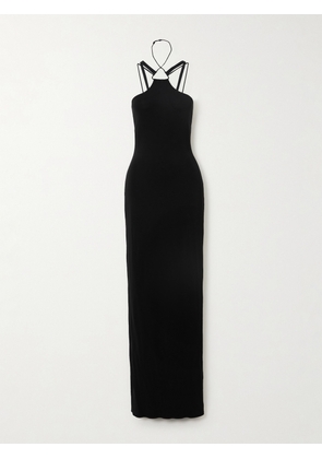 NENSI DOJAKA - Cutout Stretch-crepe Halterneck Gown - Black - xx small,x small,small,medium,large