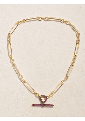 Lucy Delius - Trombone Love Connection T-bar Rhodium-plated 14-karat Gold Recycled Gold Ruby Necklace - One size