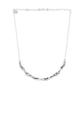 Ettika Molten Metal Necklace in Metallic Silver.