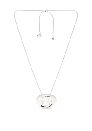 Ettika Molten Metal Pendant Necklace in Metallic Silver.