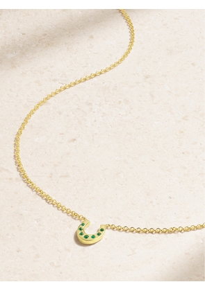 Jennifer Meyer - Mini Horseshoe 18-karat Gold Emerald Necklace - One size