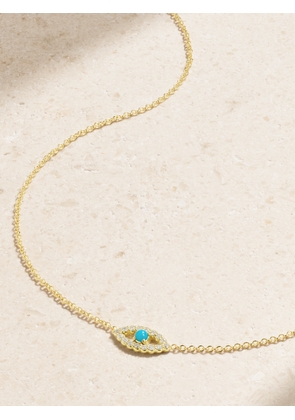 Jennifer Meyer - Evil Eye Mini 18-karat Gold Diamond And Turquoise Necklace - One size