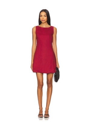 AEXAE x REVOLVE Boat Neck Low Back Mini Dress in Burgundy. Size L. Also in M, S, XL, XS, XXS.