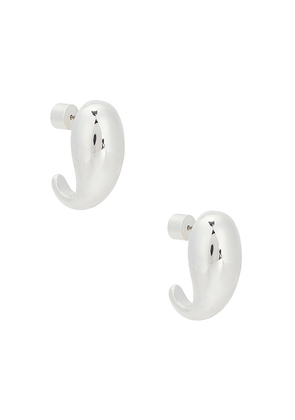 Ettika Fluidity Earrings in Metallic Silver.