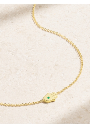 Jennifer Meyer - Mini Hamsa 18-karat Gold Emerald Necklace - One size