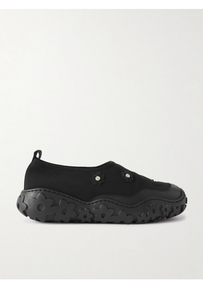 Cecilie Bahnsen - Glam Embellished Rubber-trimmed Neoprene Slip-on Sneakers - Black - IT36,IT37,IT38,IT39,IT40,IT41