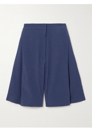 TOVE - Bella Pleated Linen-blend Shorts - Blue - FR 34,FR 36,FR 38,FR 40,FR 42,FR 44