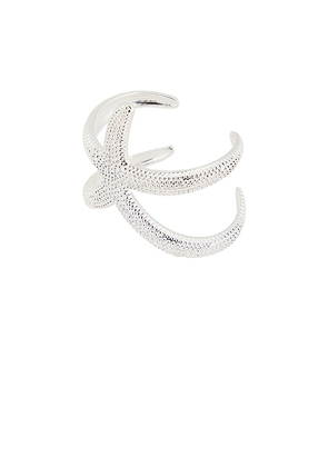 Ettika Starfish Hug Cuff in Metallic Silver.