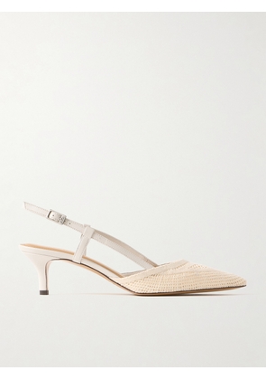 Isabel Marant - Pilia Leather-trimmed Crocheted Slingback Pumps - Ivory - FR36,FR37,FR38,FR39,FR40,FR41