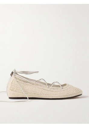 Isabel Marant - Belna Leather-trimmed Crocheted Ballet Flats - Ecru - FR36,FR37,FR38,FR39,FR40,FR41