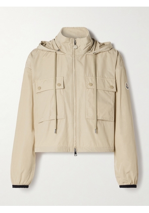 Moncler - Leda Coated-poplin Jacket - Neutrals - 00,1,2,3,4,5