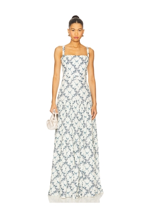 Agua by Agua Bendita Lima Gloriosa Dress in Blue,Beige. Size L. Also in XS, S, XL.