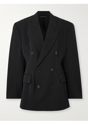 Balenciaga - Barathea Double-breasted Grain De Poudre Wool Blazer - Black - FR 34,FR 36,FR 38