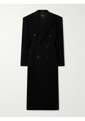 Balenciaga - Double-breasted Oversized Cashmere And Wool-blend Coat - Black - FR 34,FR 36,FR 38