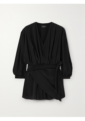 Balenciaga - Draped Wrap-effect Silk Crepe De Chine Mini Dress - Black - FR 34,FR 36,FR 38,FR 40