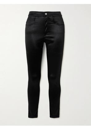 Isabel Marant - Erna Metallic Stretch-satin Skinny Pants - Black - FR 34,FR 36,FR 38,FR 40,FR 42,FR 44