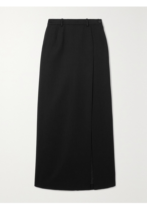 Balenciaga - Wrap-effect Wool-gabardine Maxi Skirt - Black - FR 34,FR 36,FR 38