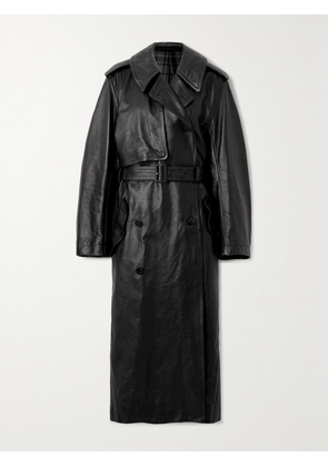 Balenciaga - Cocoon Double-breasted Belted Leather Trench - Black - FR 34,FR 36
