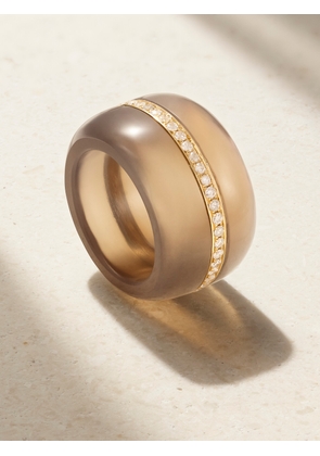 By Pariah - + Net Sustain Pebble 14-karat Recycled Gold, Agate And Diamond Ring - Brown - 52,53,54