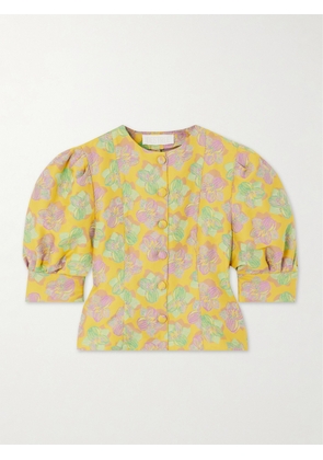 DESTREE - Jasper Floral-jacquard Jacket - Yellow - small,medium,large