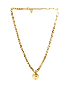 Elizabeth Cole Pendant Neckalce in Metallic Gold.