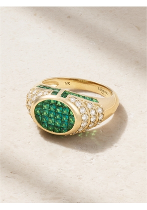 Rainbow K - Lady 14-karat Gold, Emerald And Diamond Ring - 5,6,7
